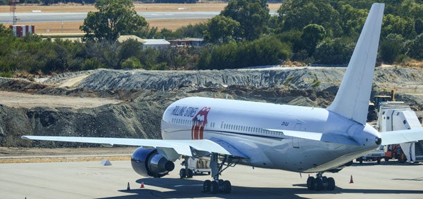 Rolling Stones Flugzeug in Perth