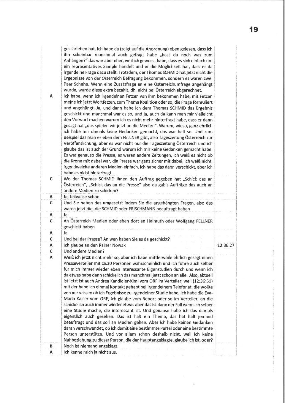 Beinschab: Ihre geheime Aussage