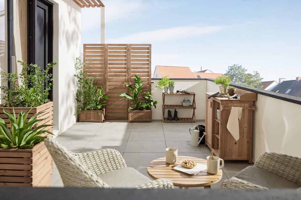 Paravent mit Pflanztöpfen »Tinus« , von Tchibo