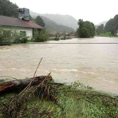 Hochwasser in Ransing bei Mariazell