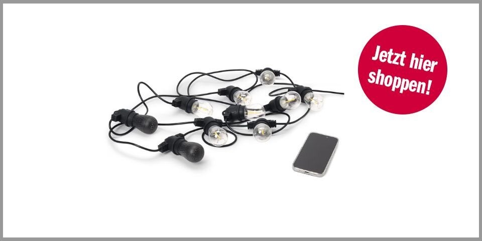 Shopping Channel Balkonfrühling LED-Outdoor-Lichterkette mit Lautsprechern