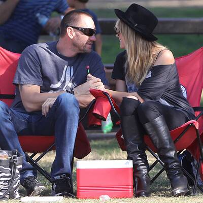 Heidi Klum mit ihren Kids und Martin Kristen beim Fußballspiel.