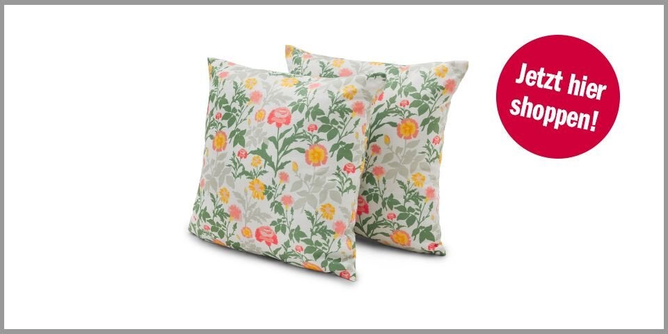 Shopping Channel Balkonfrühling 2 Outdoor-Kissen mit floralem Muster