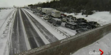 Massencrash in Kanada &ndash; 96 Unfallfahrer