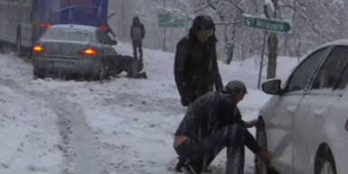Wintereinbruch – viele waren schon mit Sommerreifen unterwegs