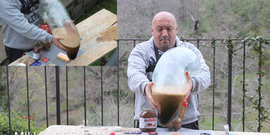 Gewaltige Explosion mit Kondom und Cola