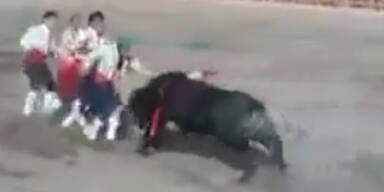 Torero t&ouml;dlich von Stier aufgespie&szlig;t