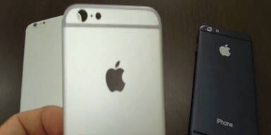 Die Hülle des neuen Iphones wird gezeigt