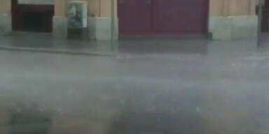 Starker Regen und Hagel in Wien