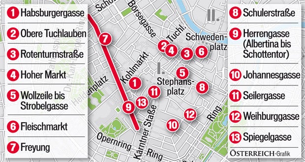 Ganze Wiener City soll Fußgängerzone werden