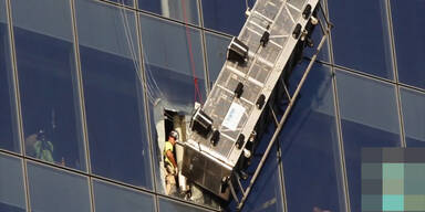 Fensterputzer beinahe abgest&uuml;rzt