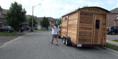 Eine Sauna auf R&auml;dern