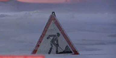 Russische Stadt zu Eisblock gefroren