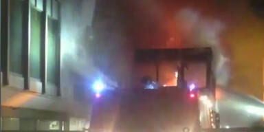 Feuer am Flughafen in Rom