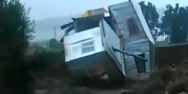 Zerst&ouml;rte H&auml;user wegen Hochwasser