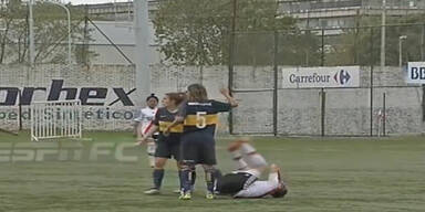 Brutalo-Szenen bei Frauen-Match