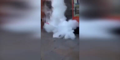 Obdachlosen mit Feuerlöscher verjagt