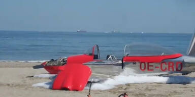 Bruchlandung am Lido Strand
