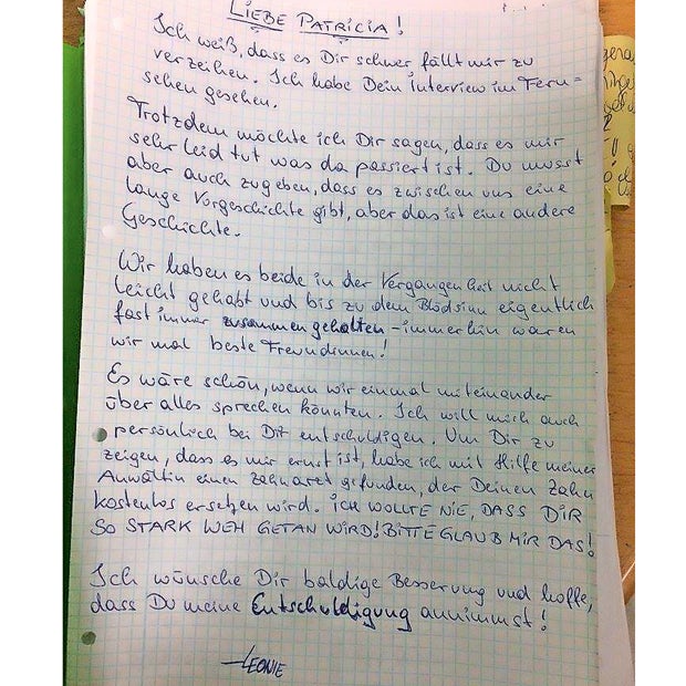 Brief lässt Prügelopfer Patricia kalt