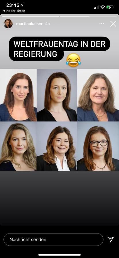 Moderatorin zeigt unsere Politiker als Frauen