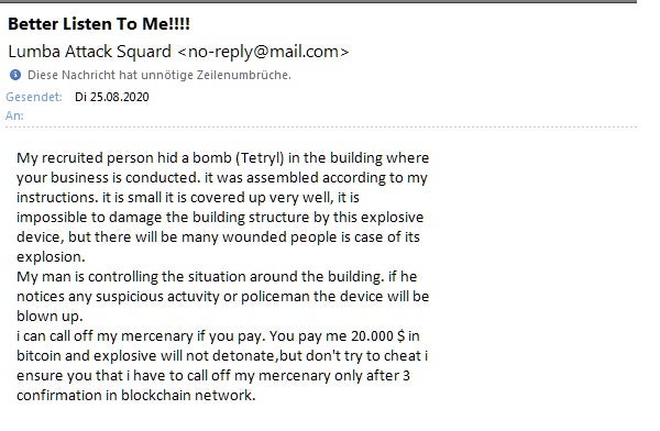 Irrer Erpresser  drohte in ganz Österreich mit Bomben