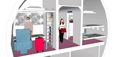 Im Jumbojet am Airport schlafen