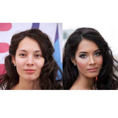 Fotos die zeigen, wie man mit Schminke lügen kann. 