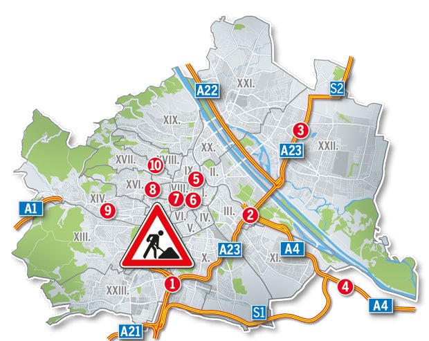 100 Baustellen nerven Wien in der Ferienzeit