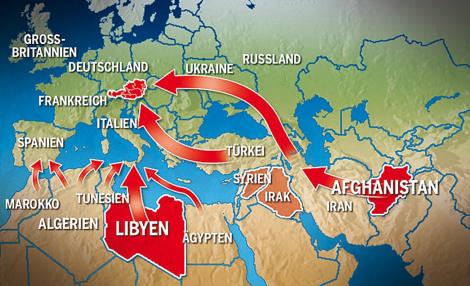 Flüchtlinge Flüchtlingsrouten