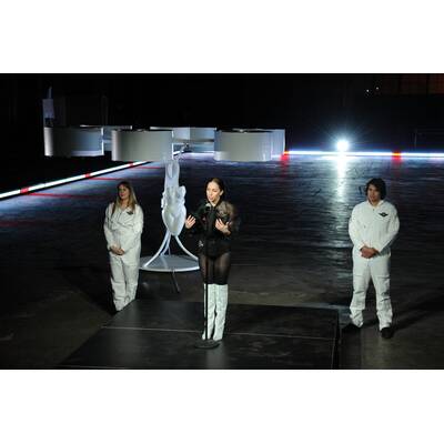 Lady Gaga im fliegenden Kleid