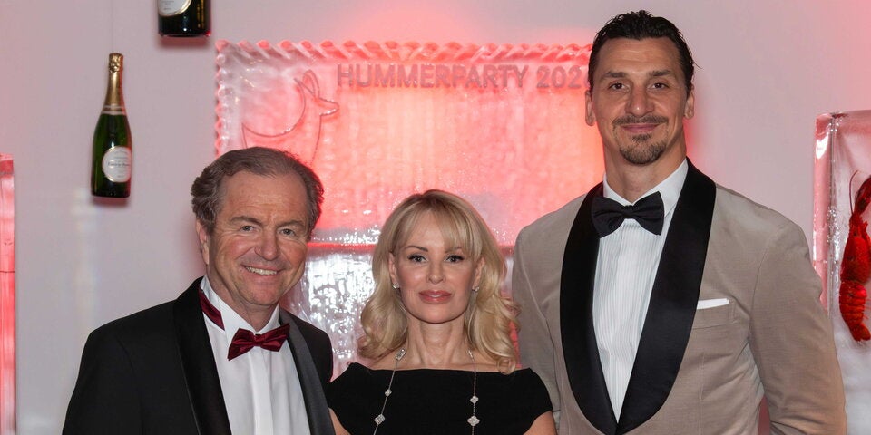 Johannes Mitterer mit Helena Seger und Zlatan Ibrahimovic 