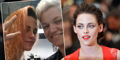 Stewart &uuml;berrascht mit knall-orangenen Haaren