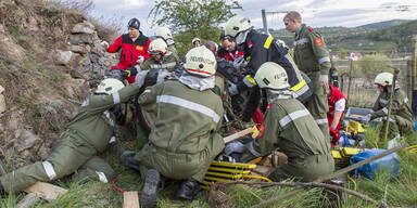 Lenker nach Unfall in Traktor eingeklemmt