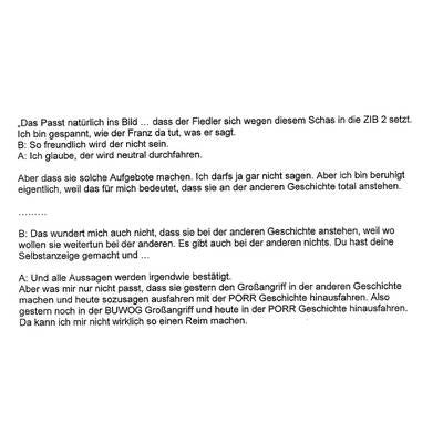 Legende: A ist Meischberger, B ist Grasser