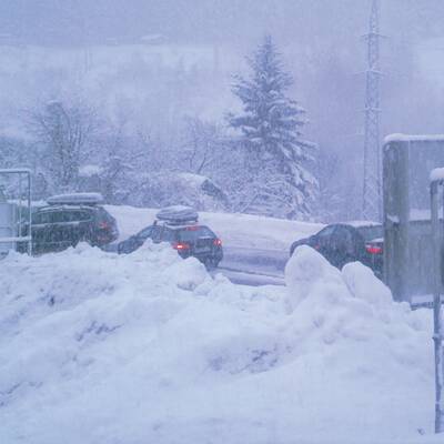 Schneesturm über Österreich