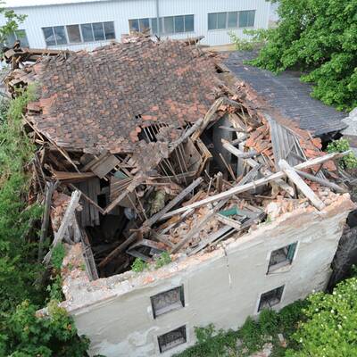 Einsturz eines Gebäudes in Bärnbach