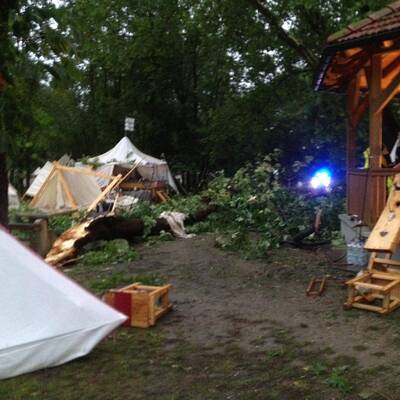 Pöchlarn mehrere Verletzte Bäume auf Personen gestützt