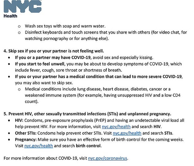 New York City:  'Sex-Verordnung'  für die Corona-Krise