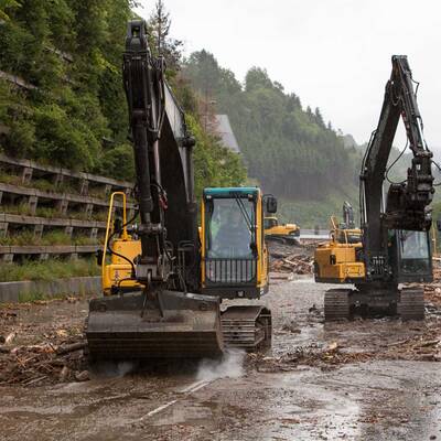 Hochwasser in Kössen / Tirol 