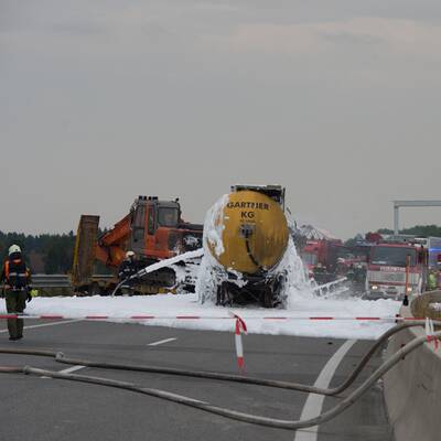 LKW-Feuerunfall auf A1 in Oberösterreich