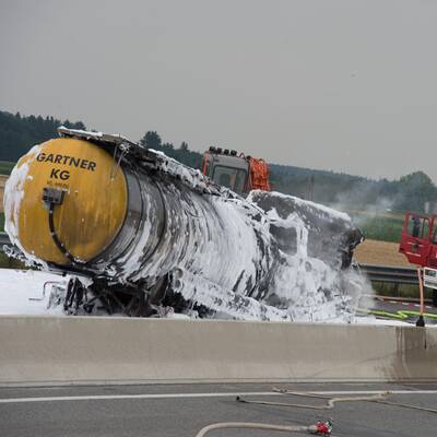 LKW-Feuerunfall auf A1 in Oberösterreich