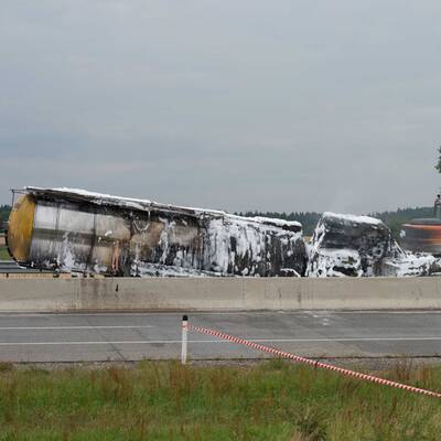 LKW-Feuerunfall auf A1 in Oberösterreich