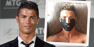 Cristiano Ronaldo mit Gesichtsmaske