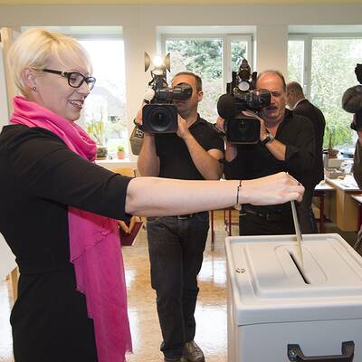 SPÖ-Vorsitzender Ritsch und seine Gattin im Wahllokal