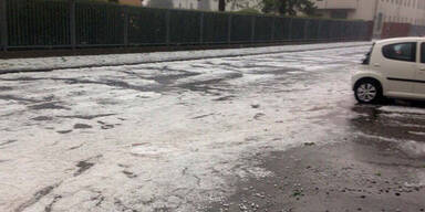 Hagel-Front verwüstet Österreich