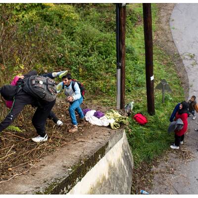 Flüchtlinge auf dem Weg nach Österreich