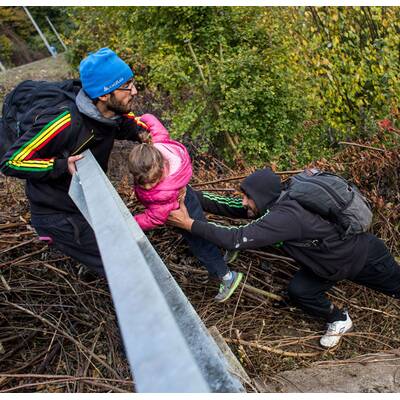 Flüchtlinge auf dem Weg nach Österreich