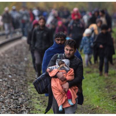 Flüchtlinge auf dem Weg nach Österreich