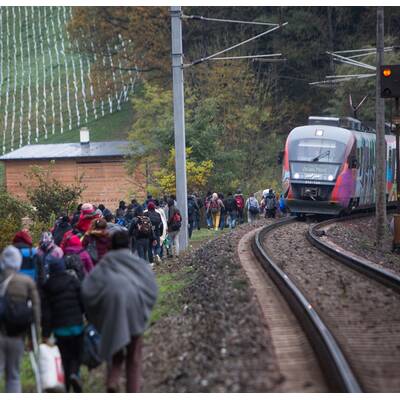 Flüchtlinge auf dem Weg nach Österreich