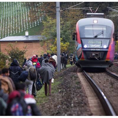 Flüchtlinge auf dem Weg nach Österreich